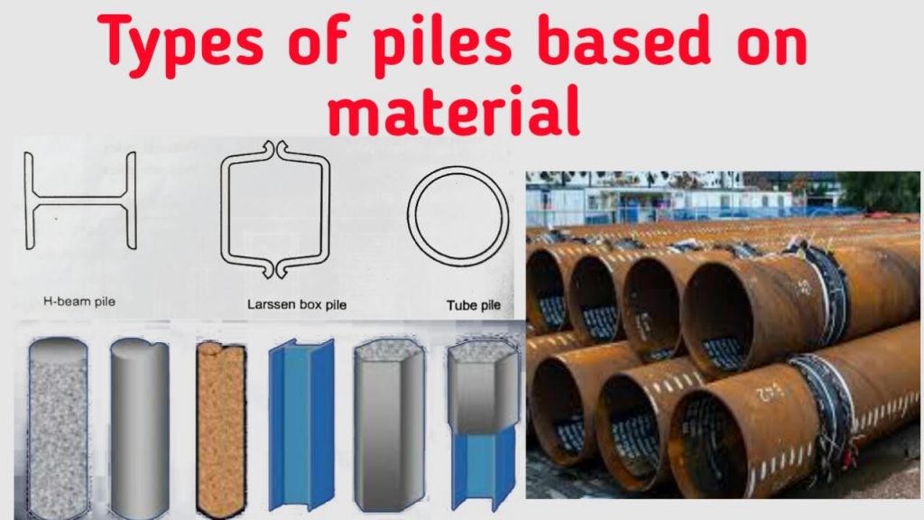 Types of piles based on materials